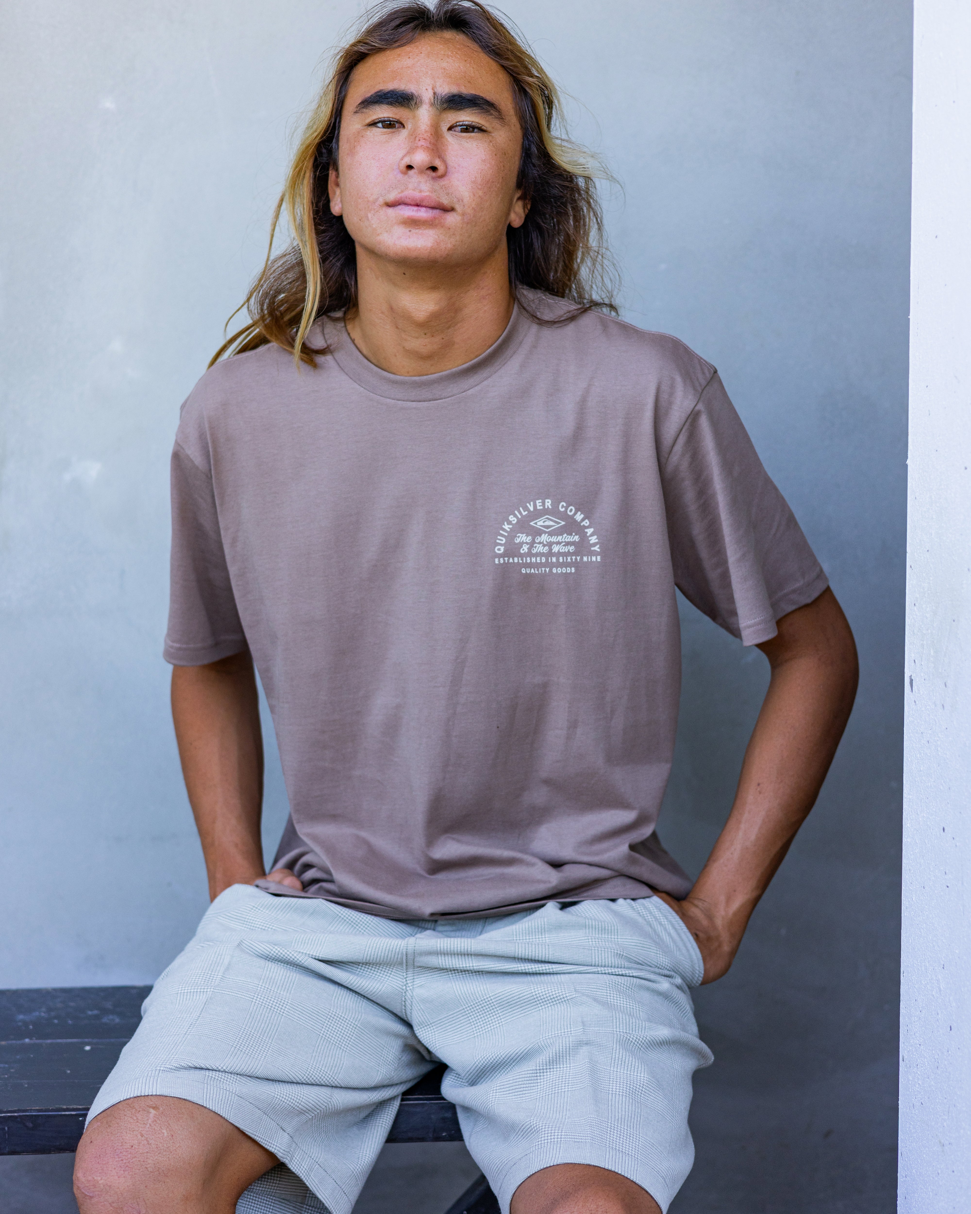 Garage Days Classic Short Sleeve Knit T-Shirt - Pine Bark | Quiksilver