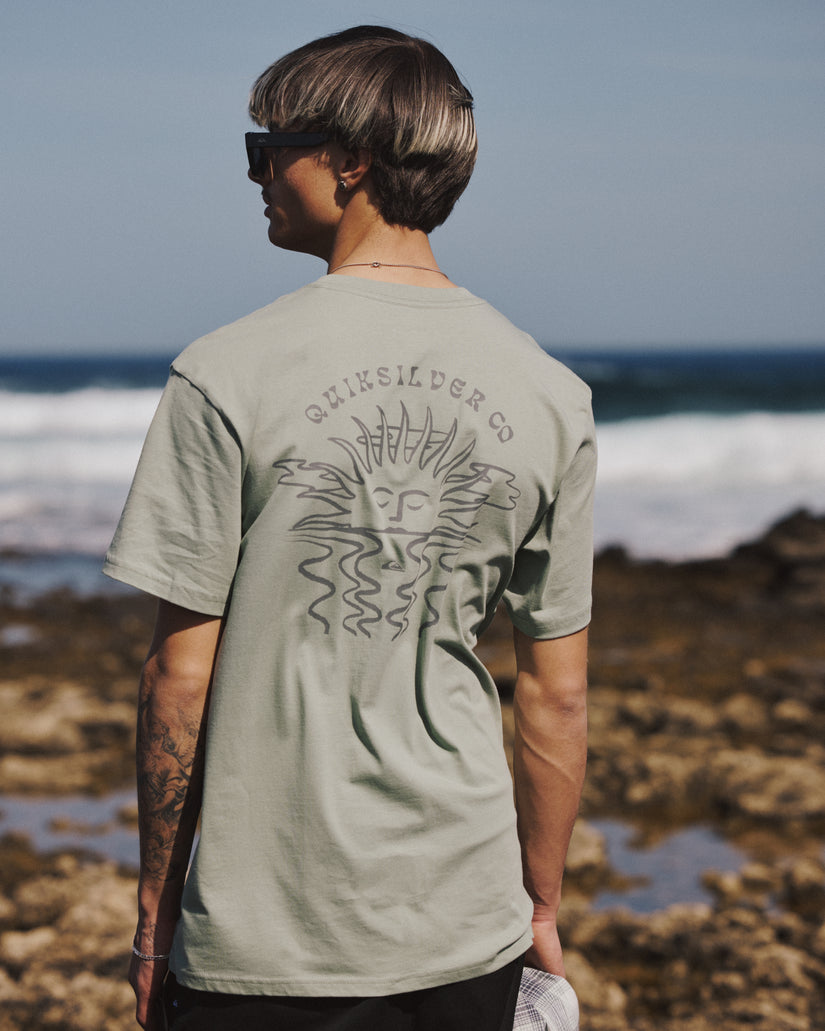 Sun Down Classic Short Sleeve Knit T-Shirt - Iceberg Green
