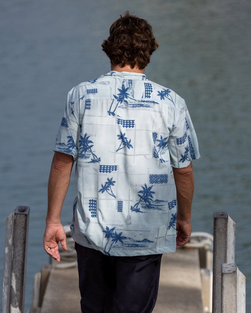 Waterman Island Time Short Sleeve Woven Shirt - Baby Blue