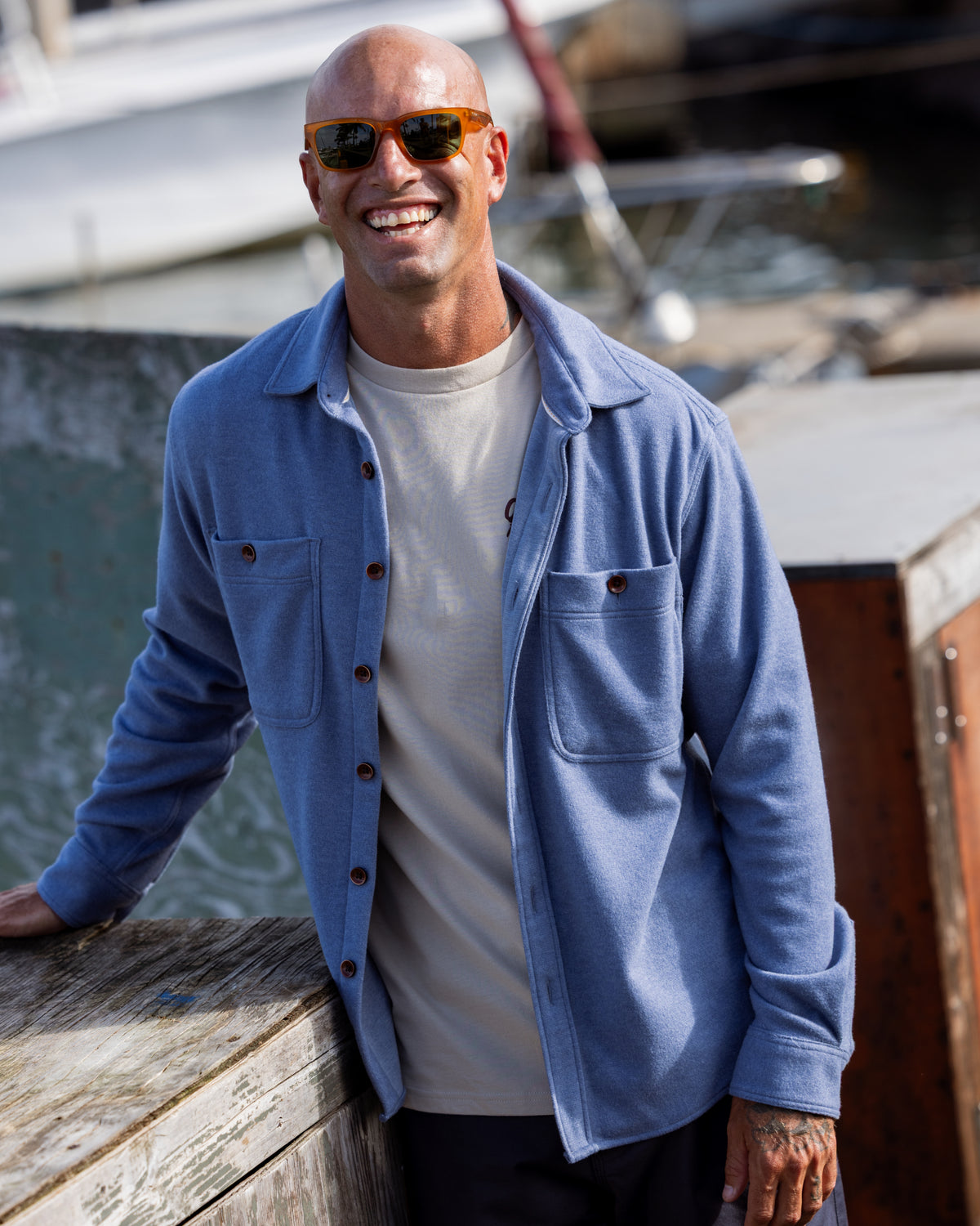Waterman Harvest Long Sleeve Flannel Shirt - Blue Indigo