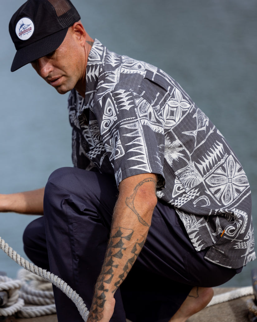 Waterman Ohana Bay Short Sleeve Woven Shirt - Phantom