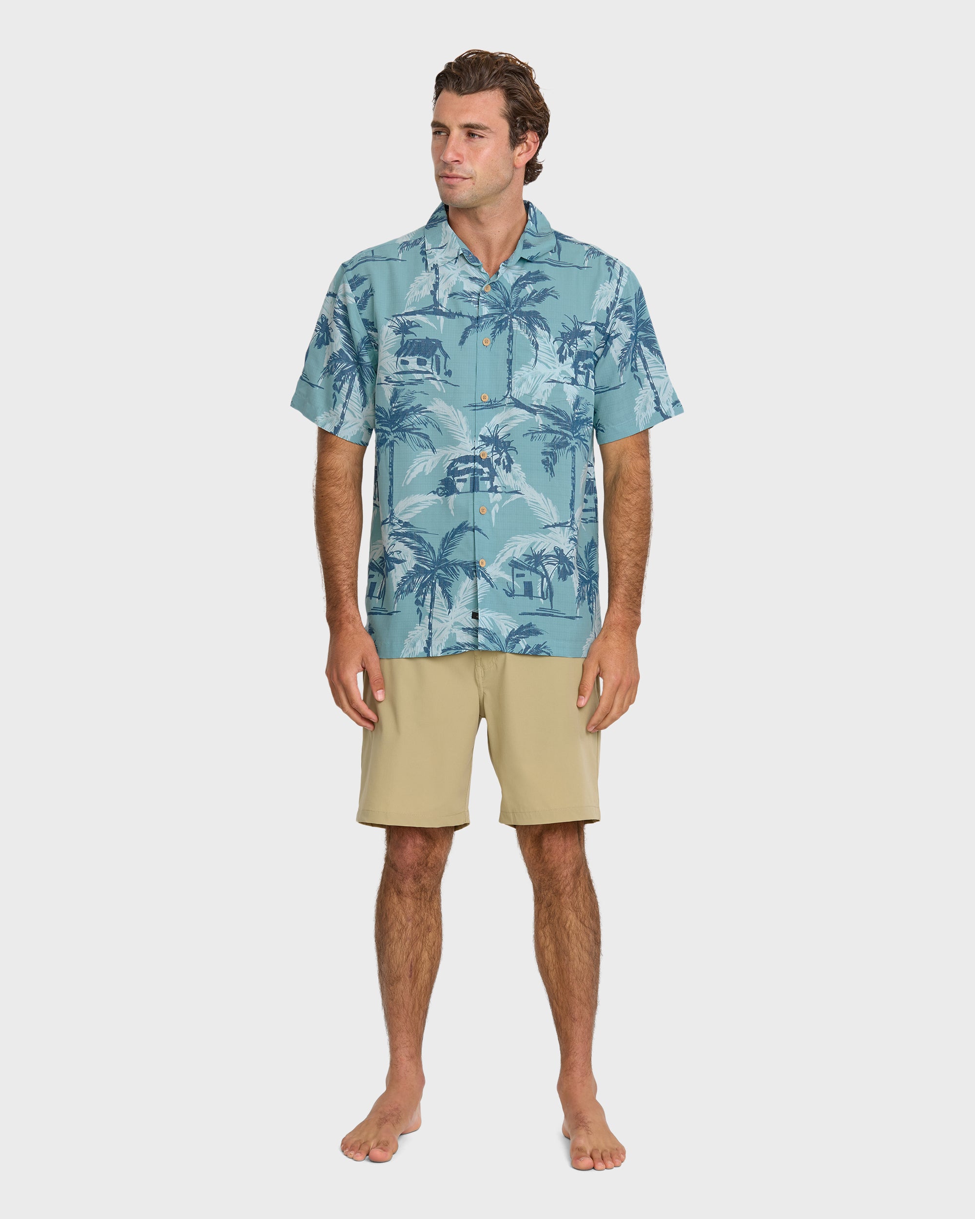 QUIKSILVER AQUAα タッパー XL Waterman Off The Grid Shirt - Aqua | Quiksilver