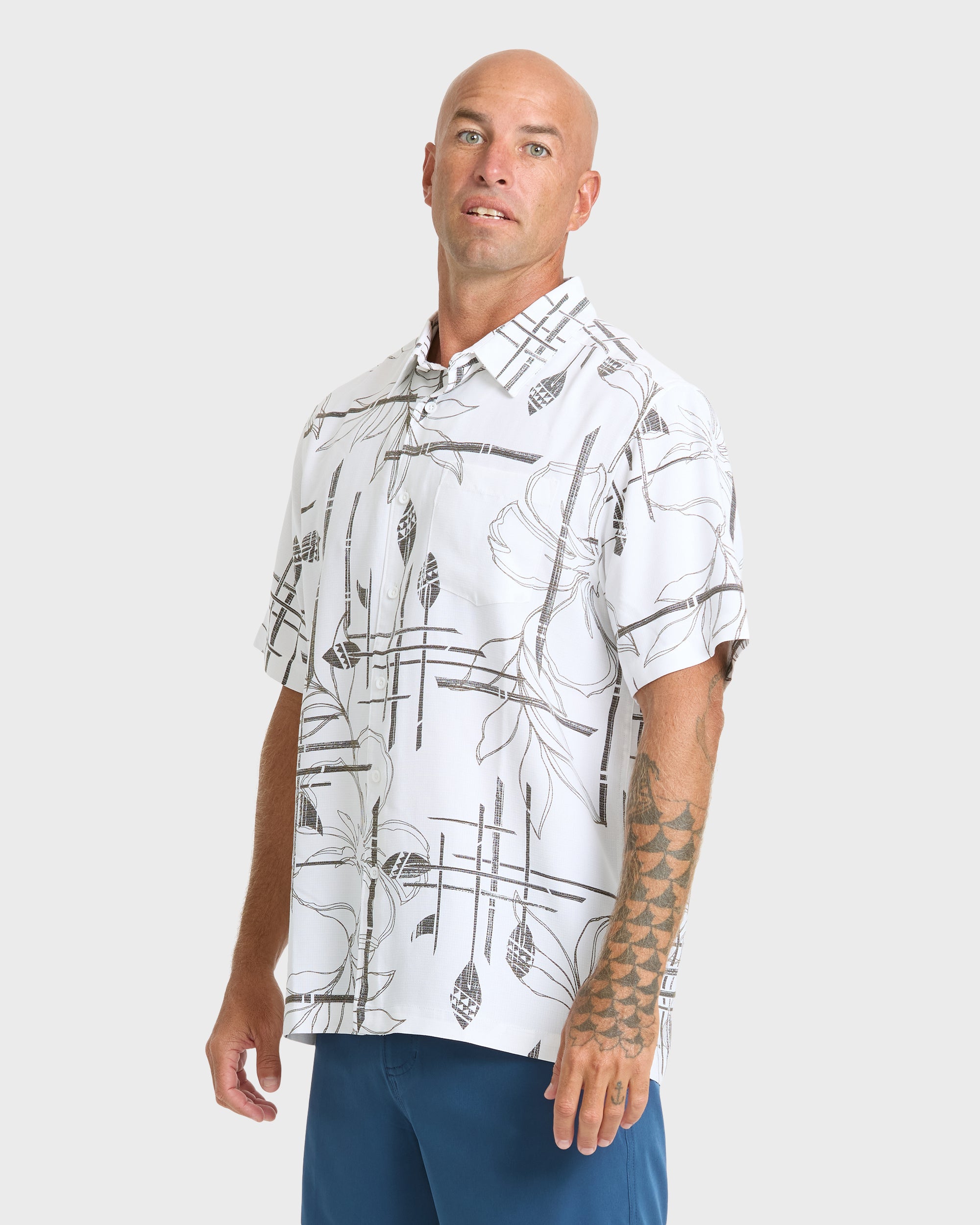 Waterman Paddle Out Short Sleeve Woven Shirt - White | Quiksilver