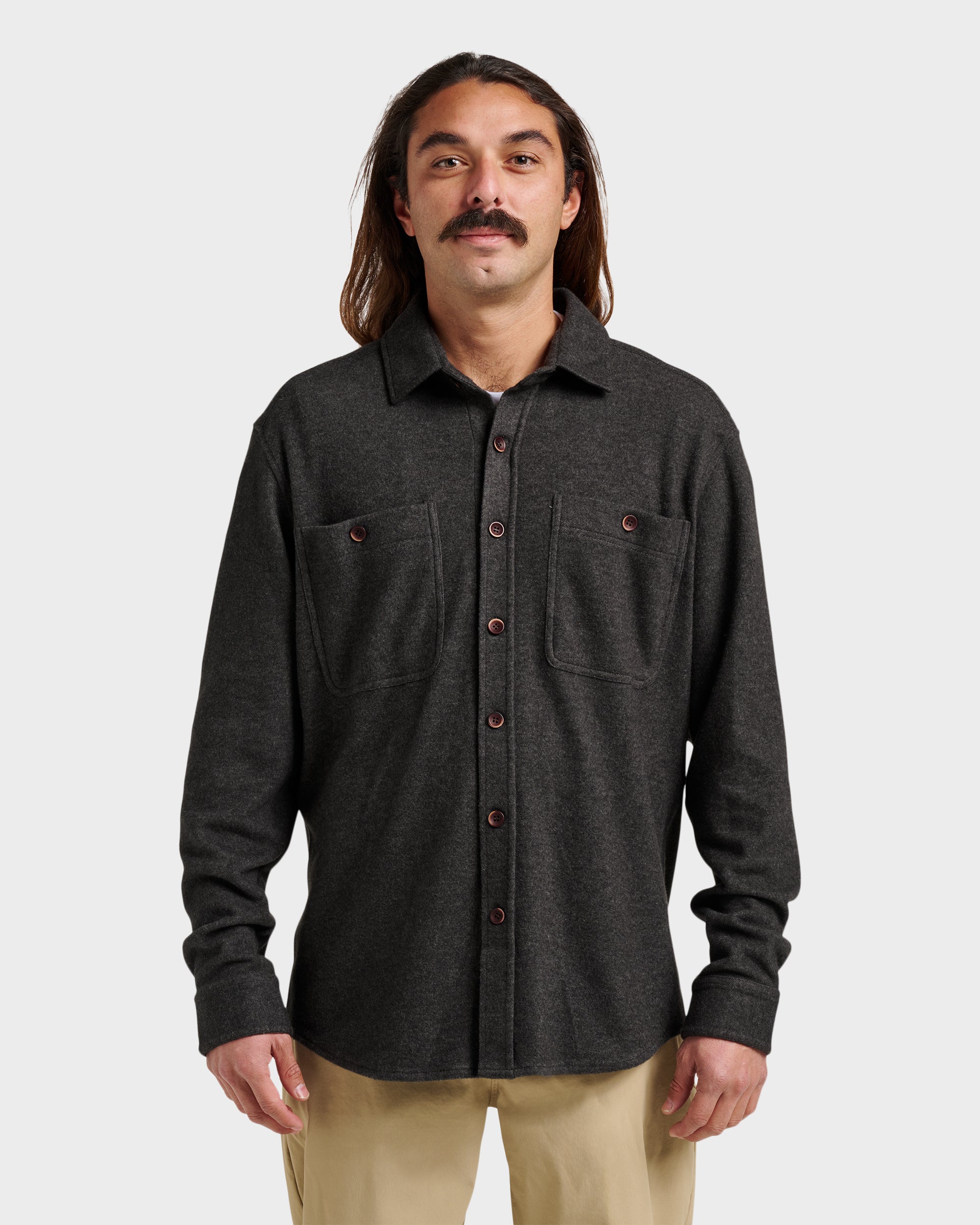 Waterman Harvest Flannel Shirt - Charcoal Heather | Quiksilver