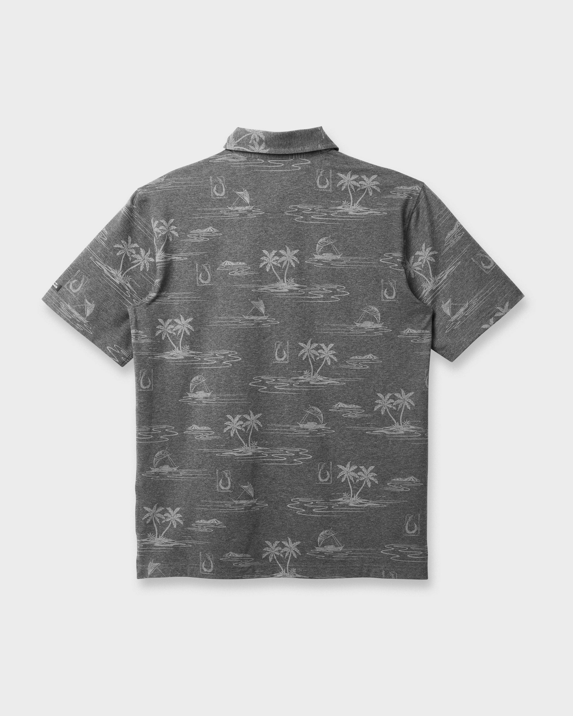 Waterman Island Daze Polo T-Shirt - Phantom Heather | Quiksilver