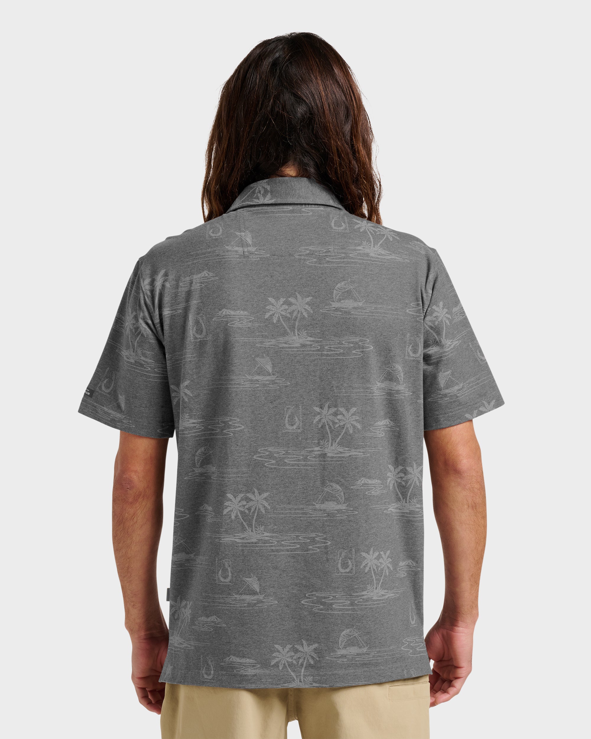Waterman Island Daze Polo T-Shirt - Phantom Heather | Quiksilver