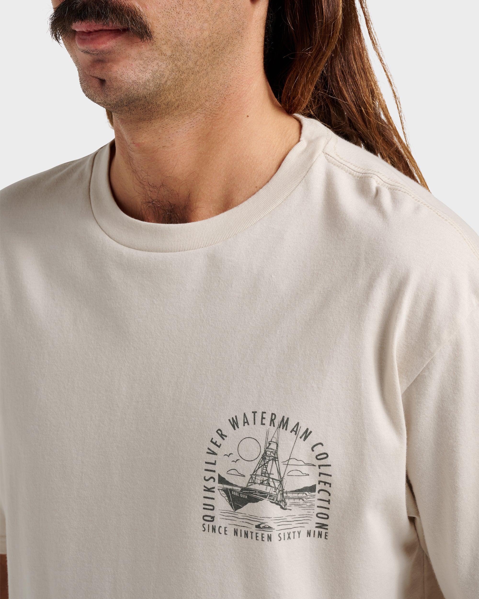 Waterman Out To Sea Classic T-shirt - Moonbeam | Quiksilver