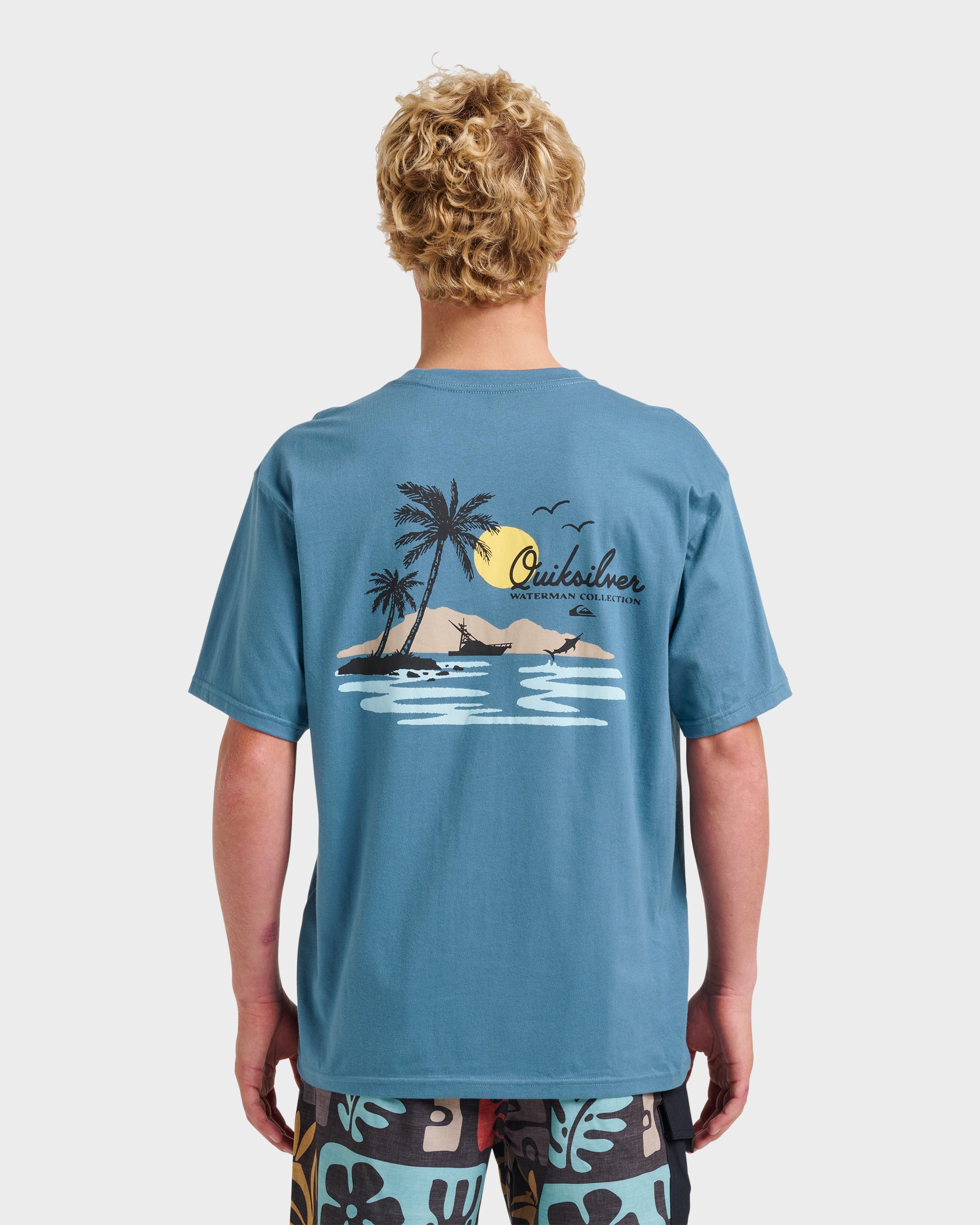 Waterman Pleasure Island Classic T-shirt - Real Teal | Quiksilver