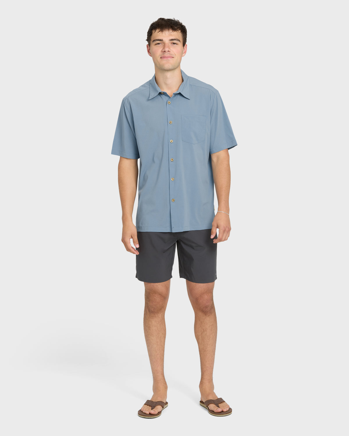 Chaser-Short-Sleeve-Woven-Shirt-Blue-Shadow-3