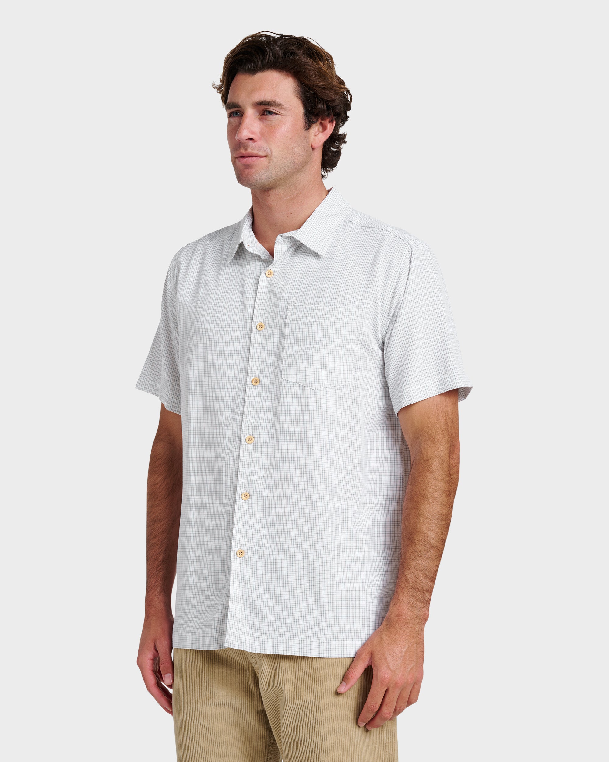 Waterman Checkmate Shirt - White | Quiksilver
