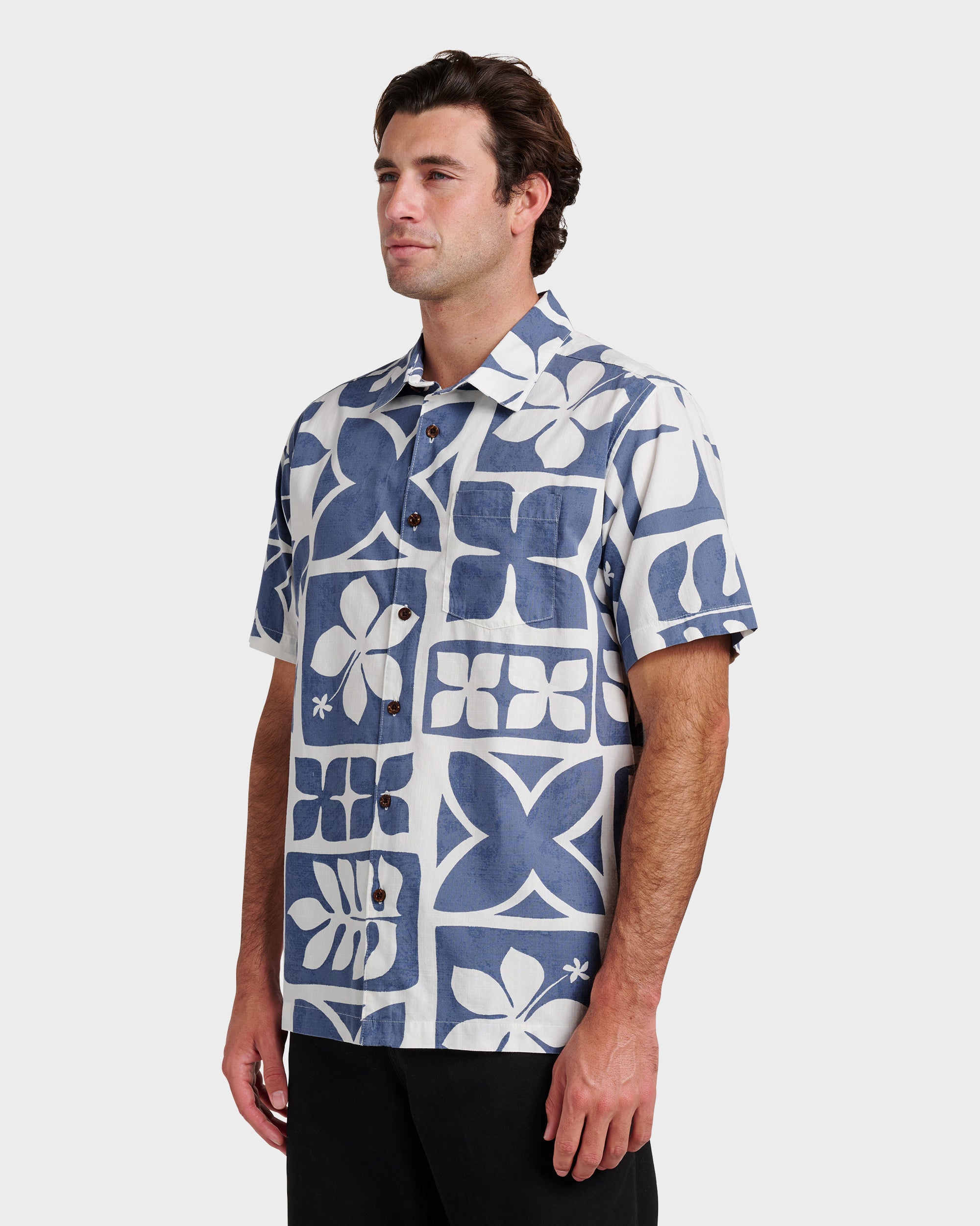 Waterman Tiki Island Shirt - Flint Stone | Quiksilver