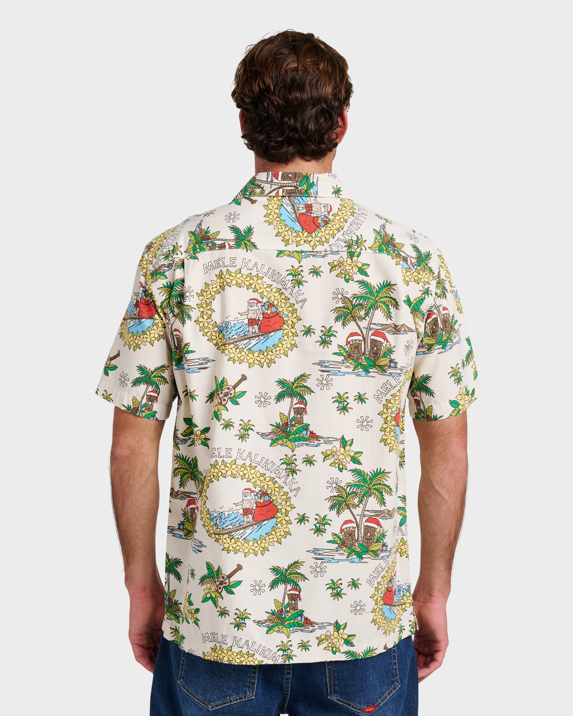 Waterman Surfing Santa Shirt - Moonbeam | Quiksilver