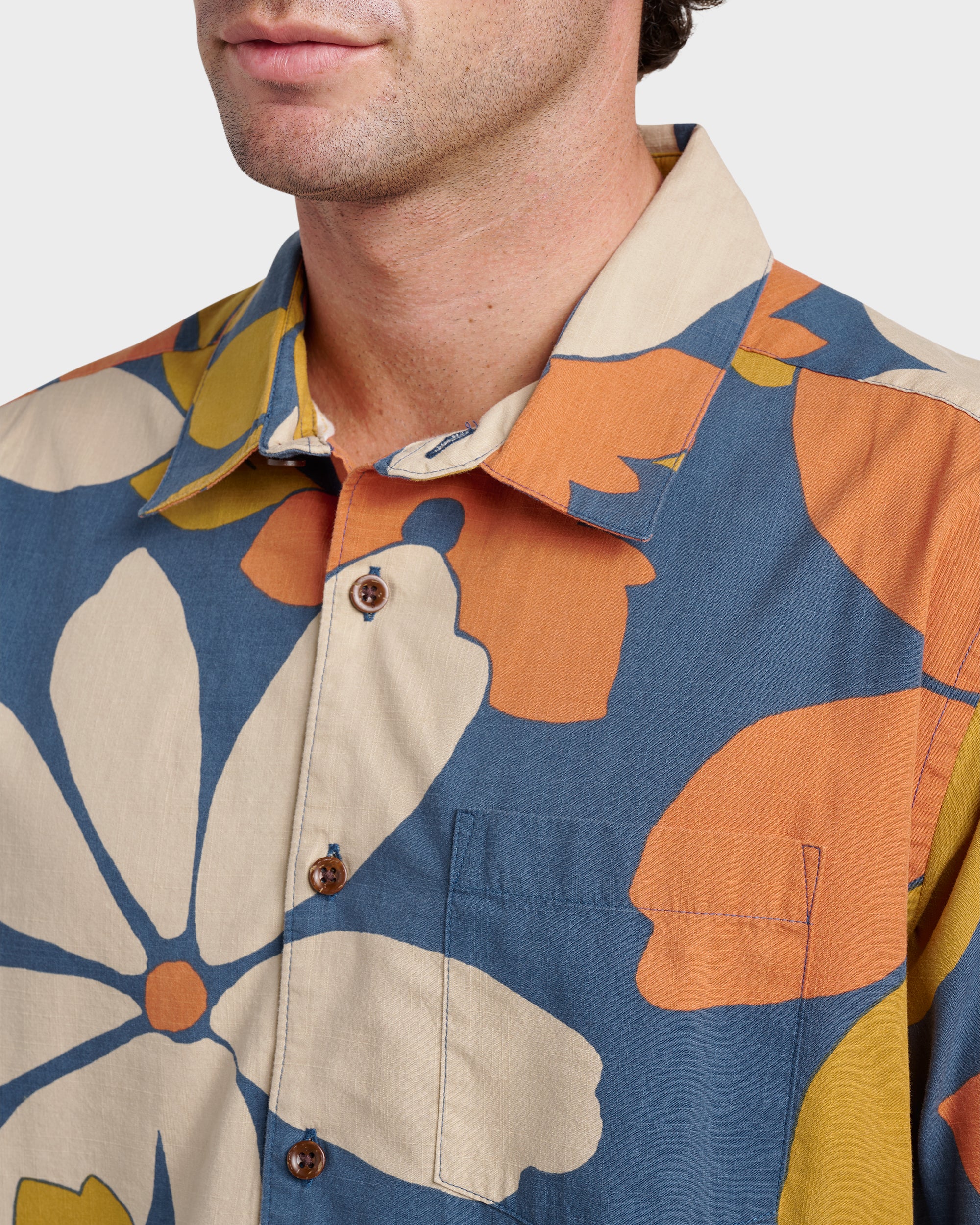 Waterman Flower Power Shirt - Sargasso Sea | Quiksilver