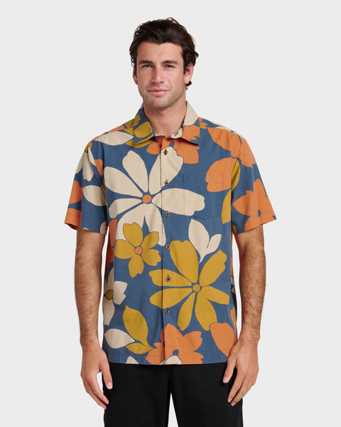 Waterman Flower Power Shirt - Sargasso Sea | Quiksilver