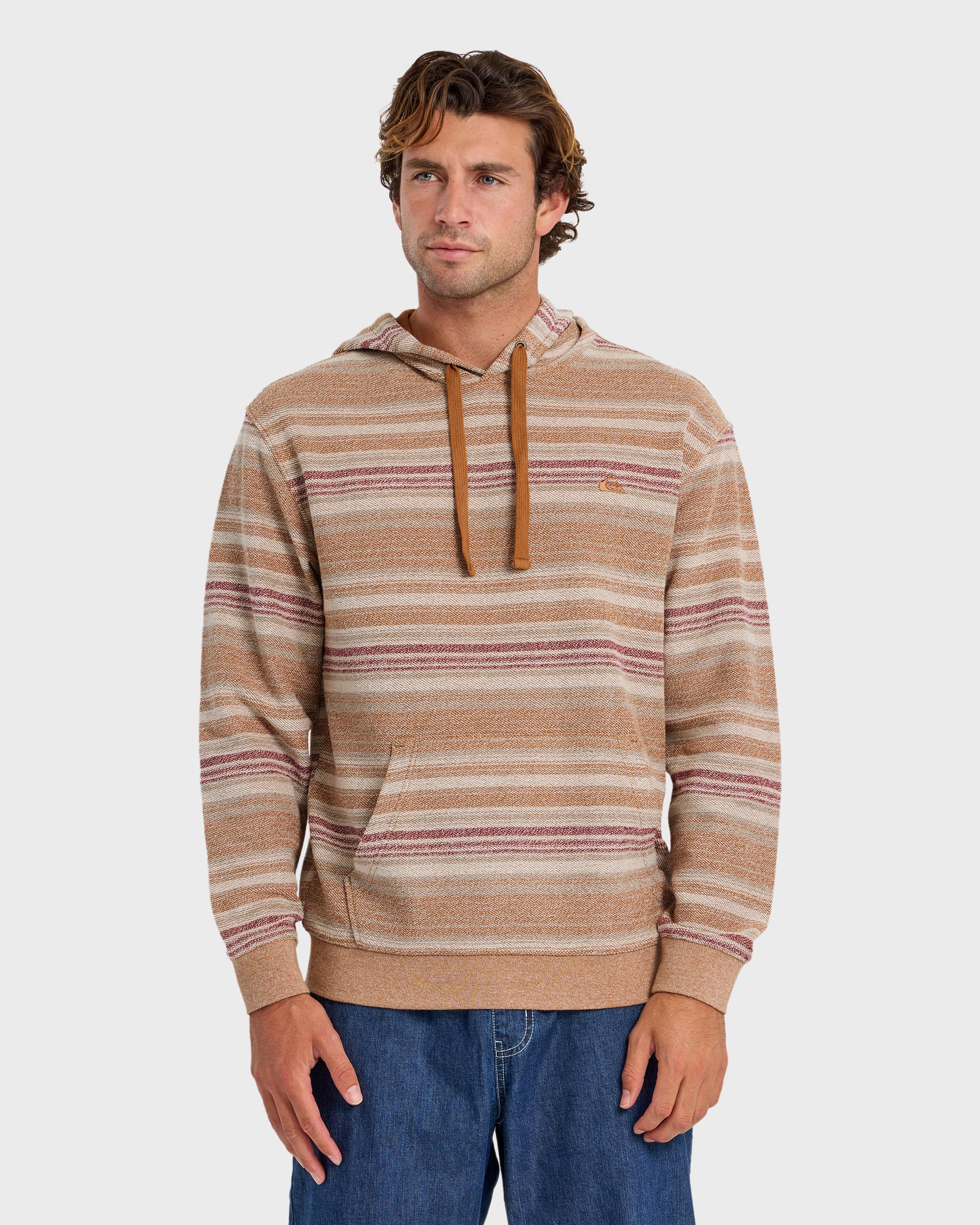 Great Otway Yarn-Dyed Stripe Pullover Hoodie - Bone White | Quiksilver