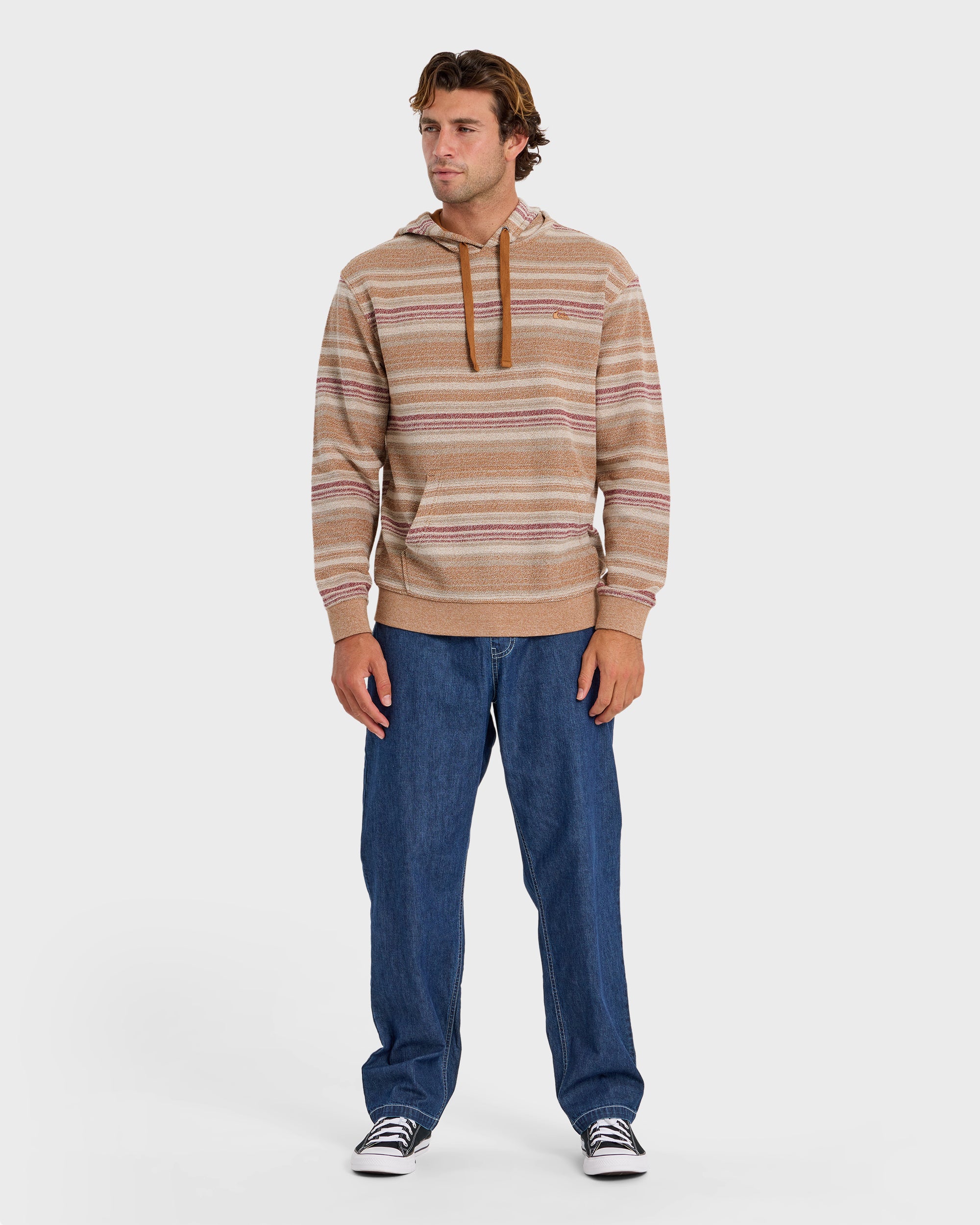 Great Otway Yarn-Dyed Stripe Pullover Hoodie - Bone White | Quiksilver