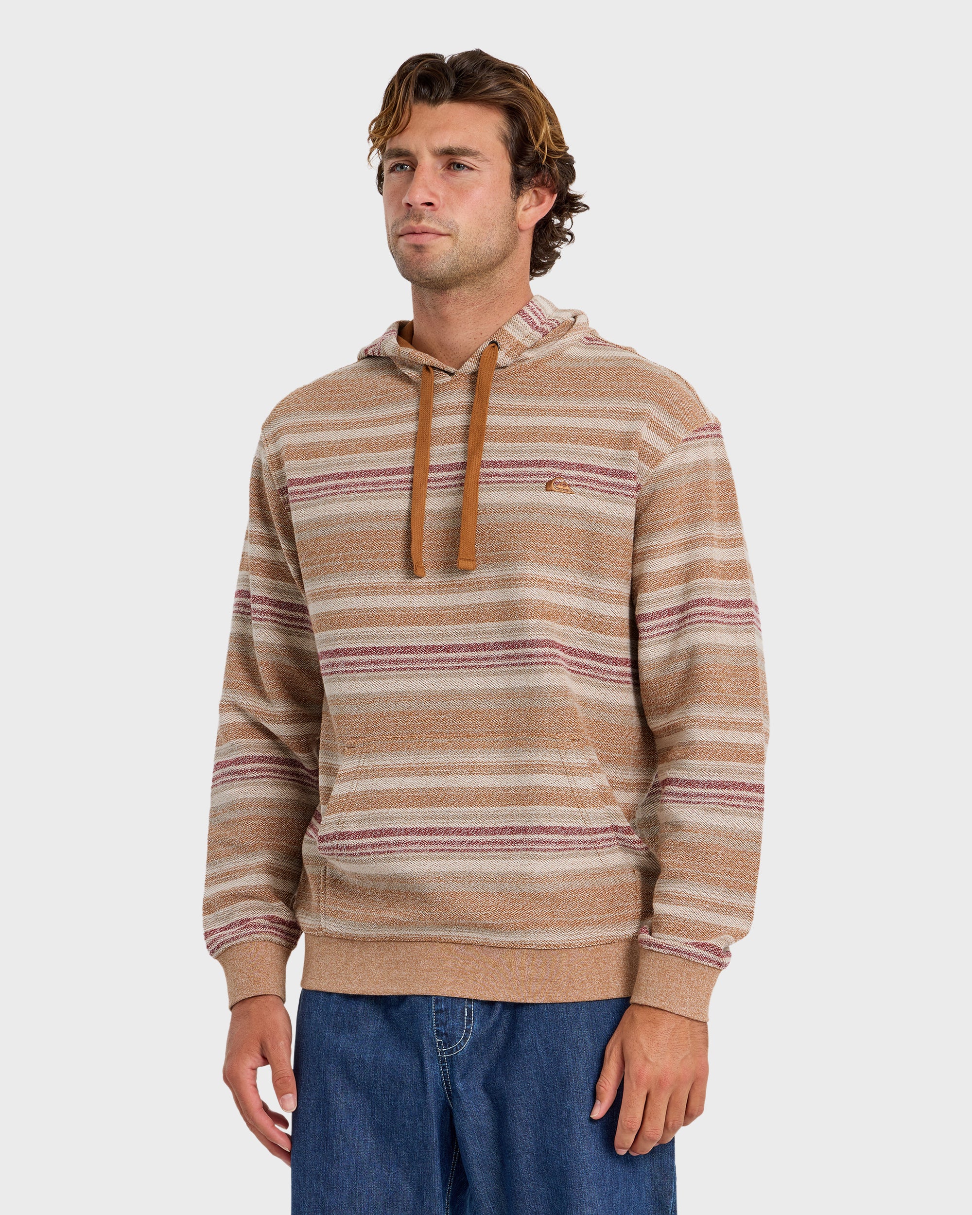 Great Otway Yarn-Dyed Stripe Pullover Hoodie - Bone White | Quiksilver