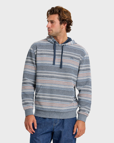 メンズウェア TFW49 REVERSIBLE STRETCH P/O BLUEGREY L Great Otway Yarn-Dyed Stripe Pullover Hoodie - Dark Denim | Quiksilver