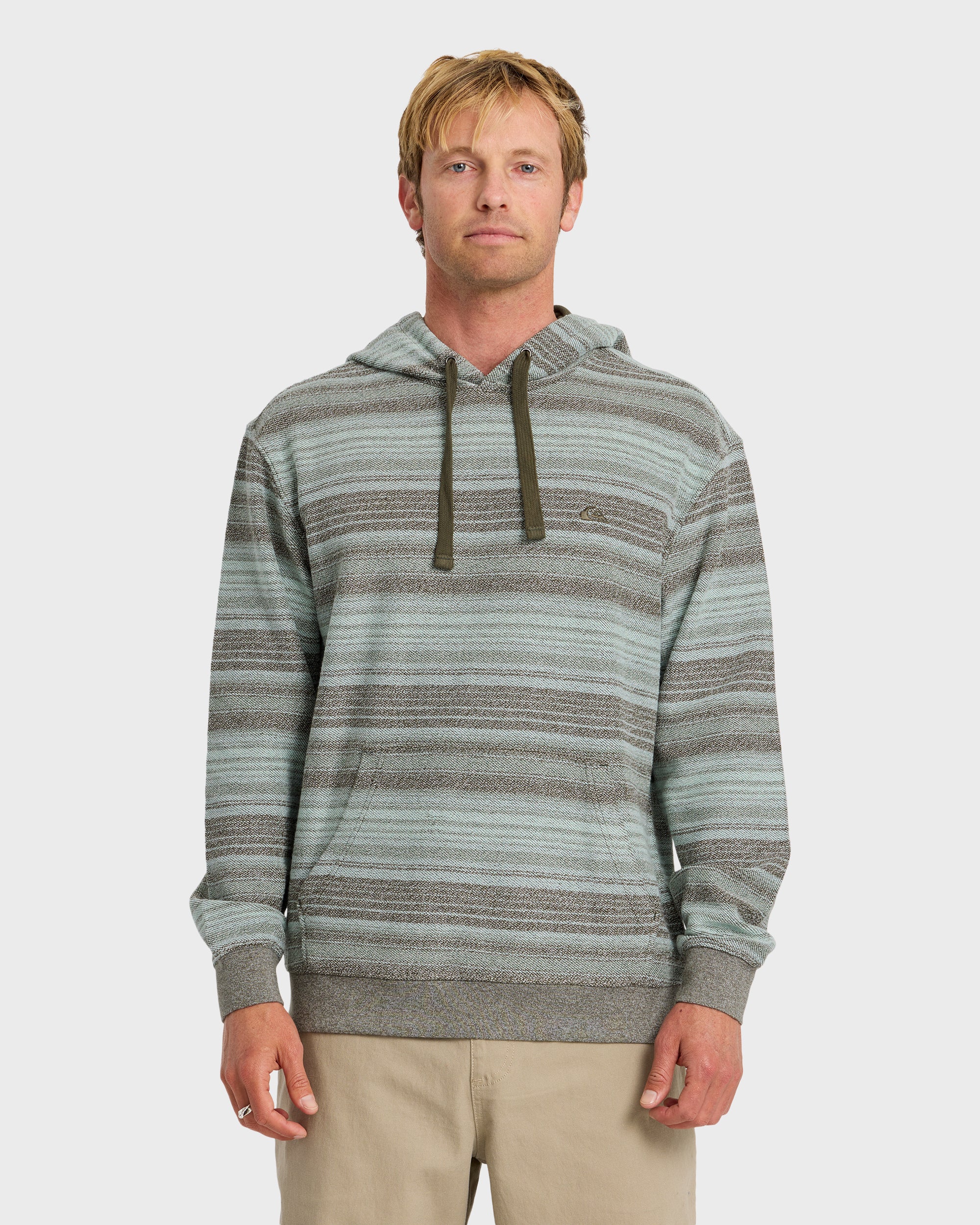 Great Otway Yarn-Dyed Stripe Pullover Hoodie - Grape Leaf | Quiksilver