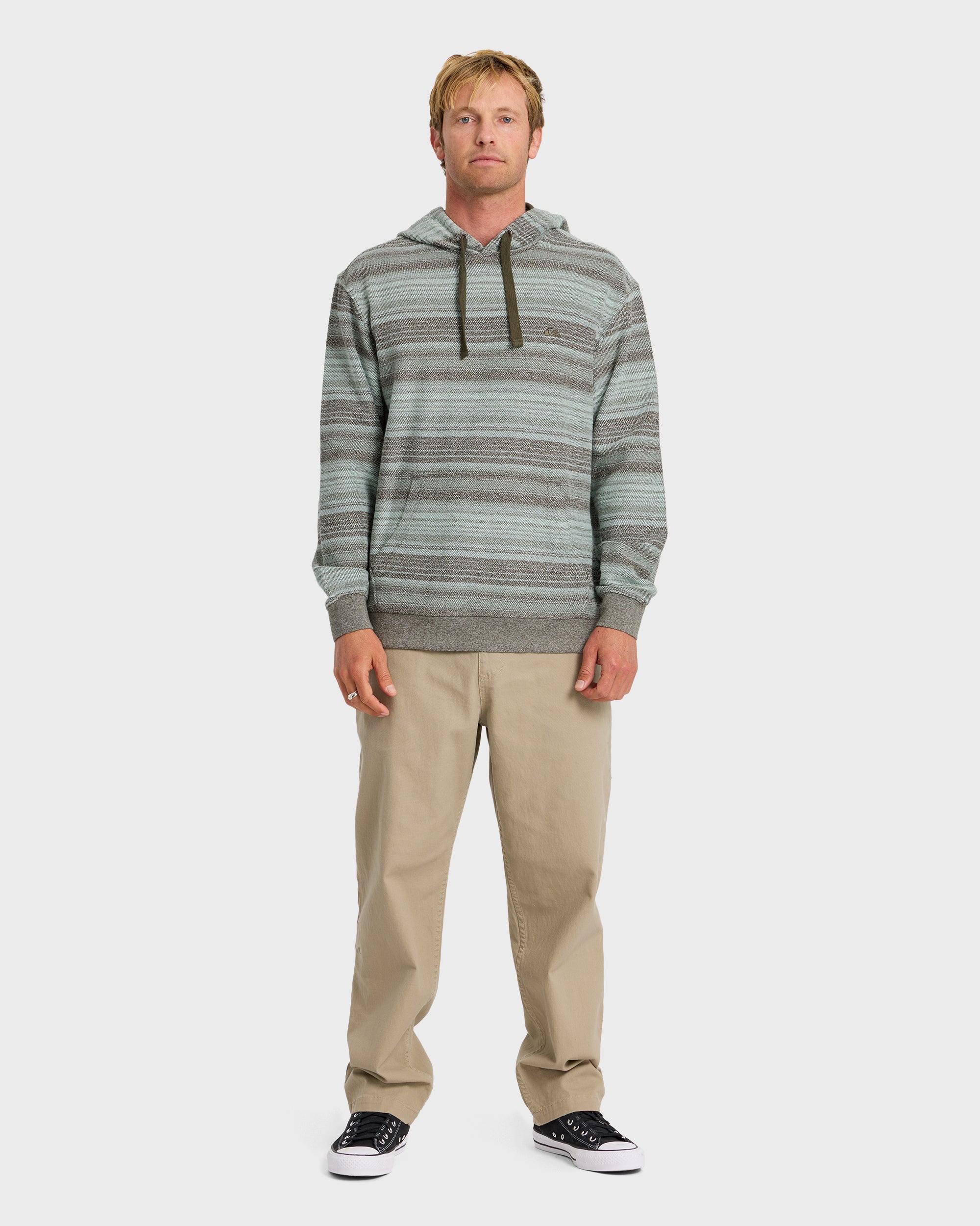 Great Otway Yarn-Dyed Stripe Pullover Hoodie - Grape Leaf | Quiksilver