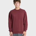 Saltwater Mineral Wash Crewneck Sweatshirt - Oxblood Red