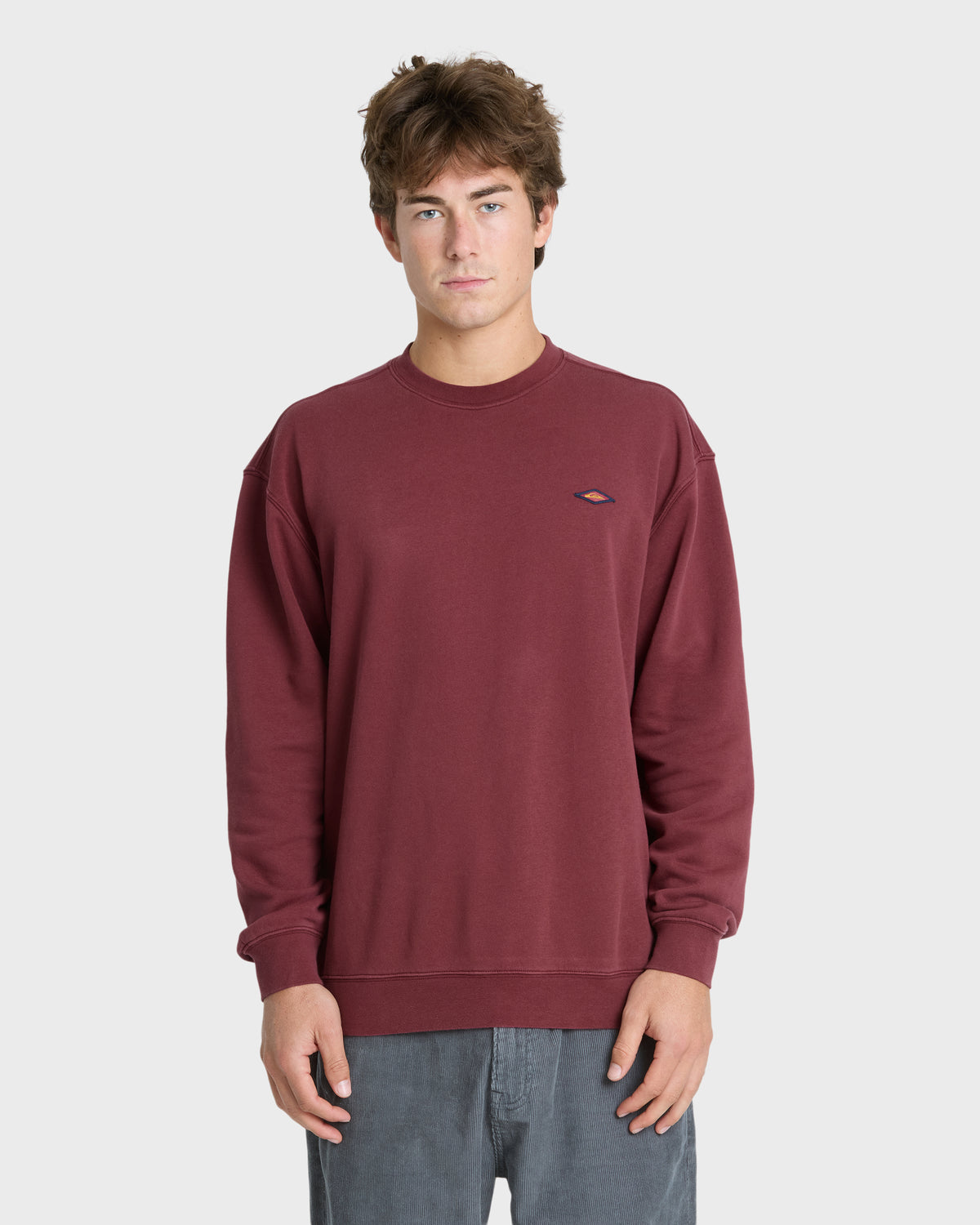 Saltwater-Mineral-Wash-Crewneck-Sweatshirt-Oxblood-Red-1
