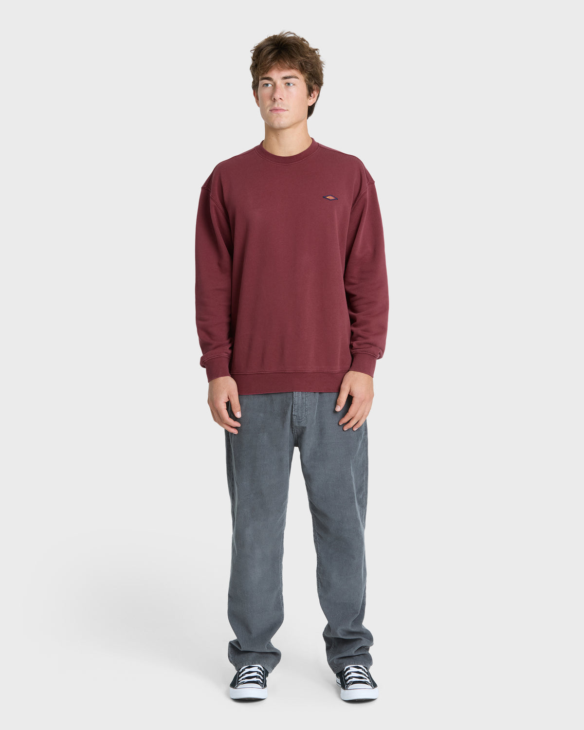 Saltwater-Mineral-Wash-Crewneck-Sweatshirt-Oxblood-Red-3