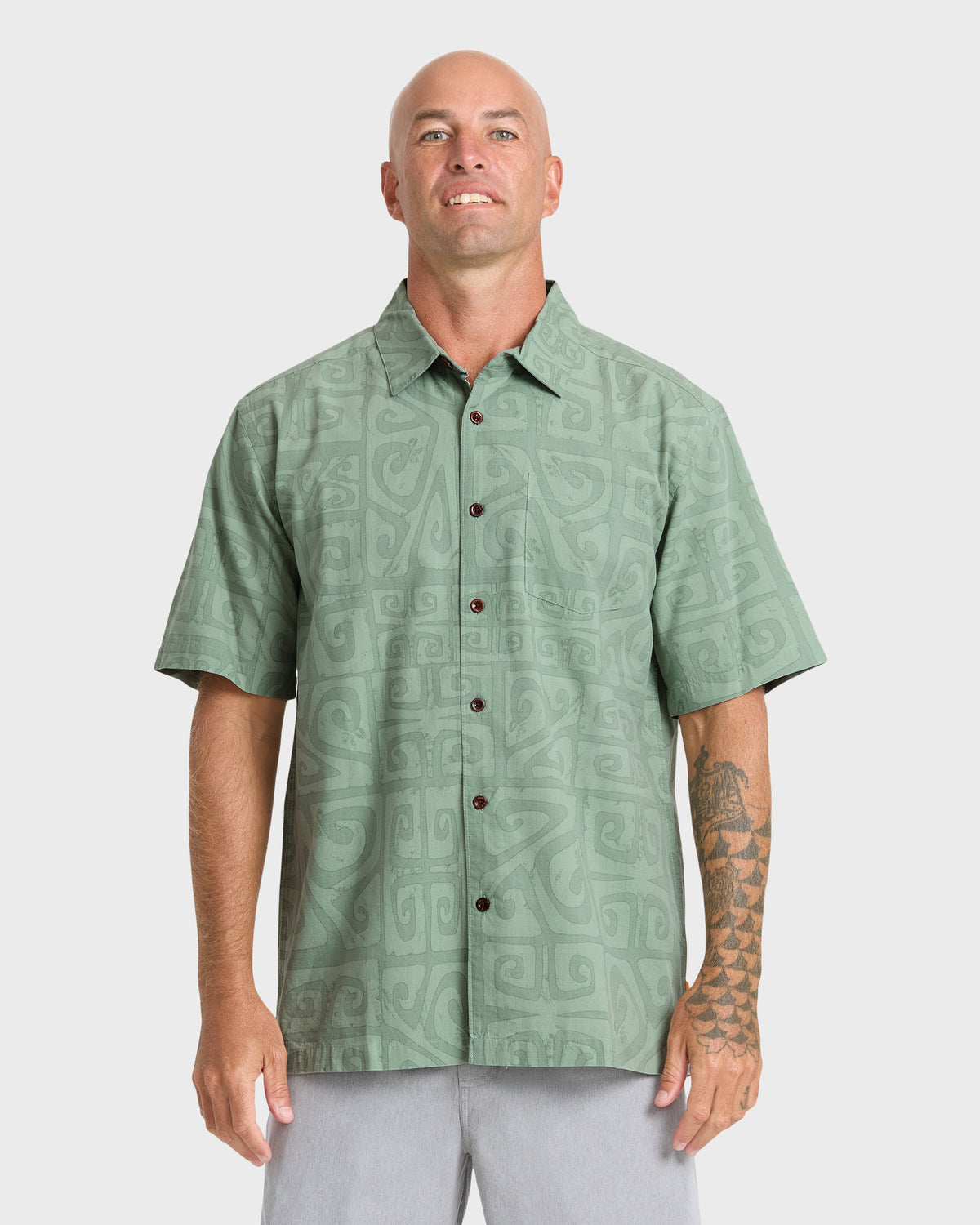 Waterman-Tiki-Beach-Short-Sleeve-Shirt-Lily-Pad-1
