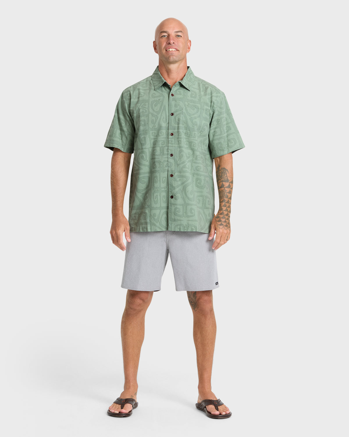 Waterman-Tiki-Beach-Short-Sleeve-Shirt-Lily-Pad-3