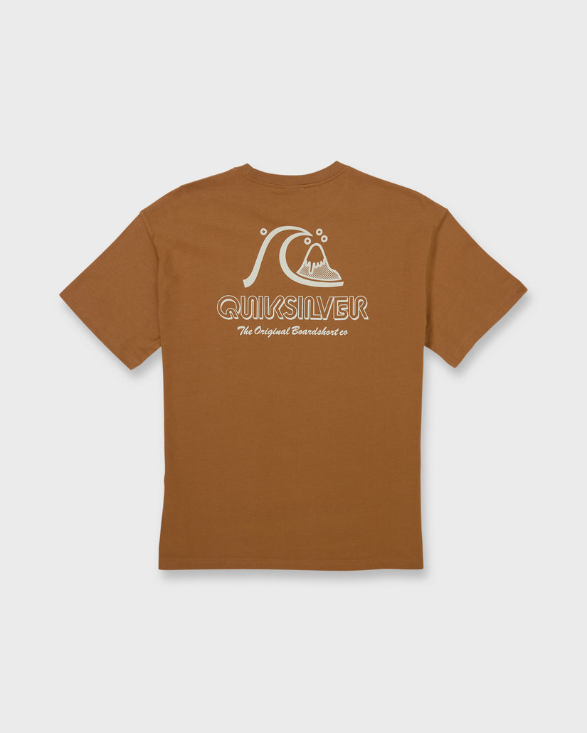 Quiksilver Men's Vintage Bubble Originals Oversized Short Sleeve Graphic T-Shirt Tobacco