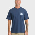 Waterman Out The Back Sueded T-Shirt - Dark Denim