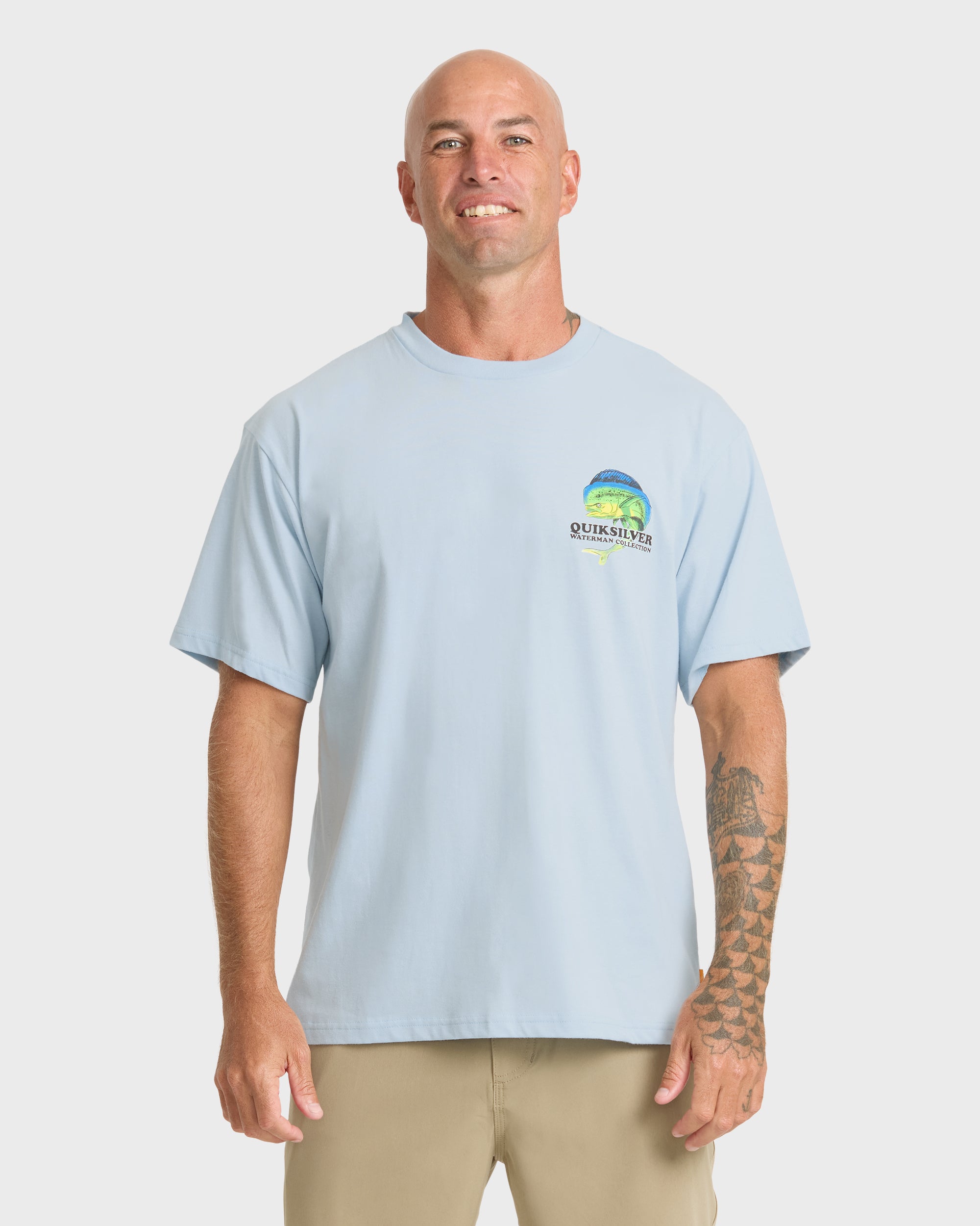 Waterman Big Bull Sueded Short Sleeve T-Shirt - Skyway | Quiksilver