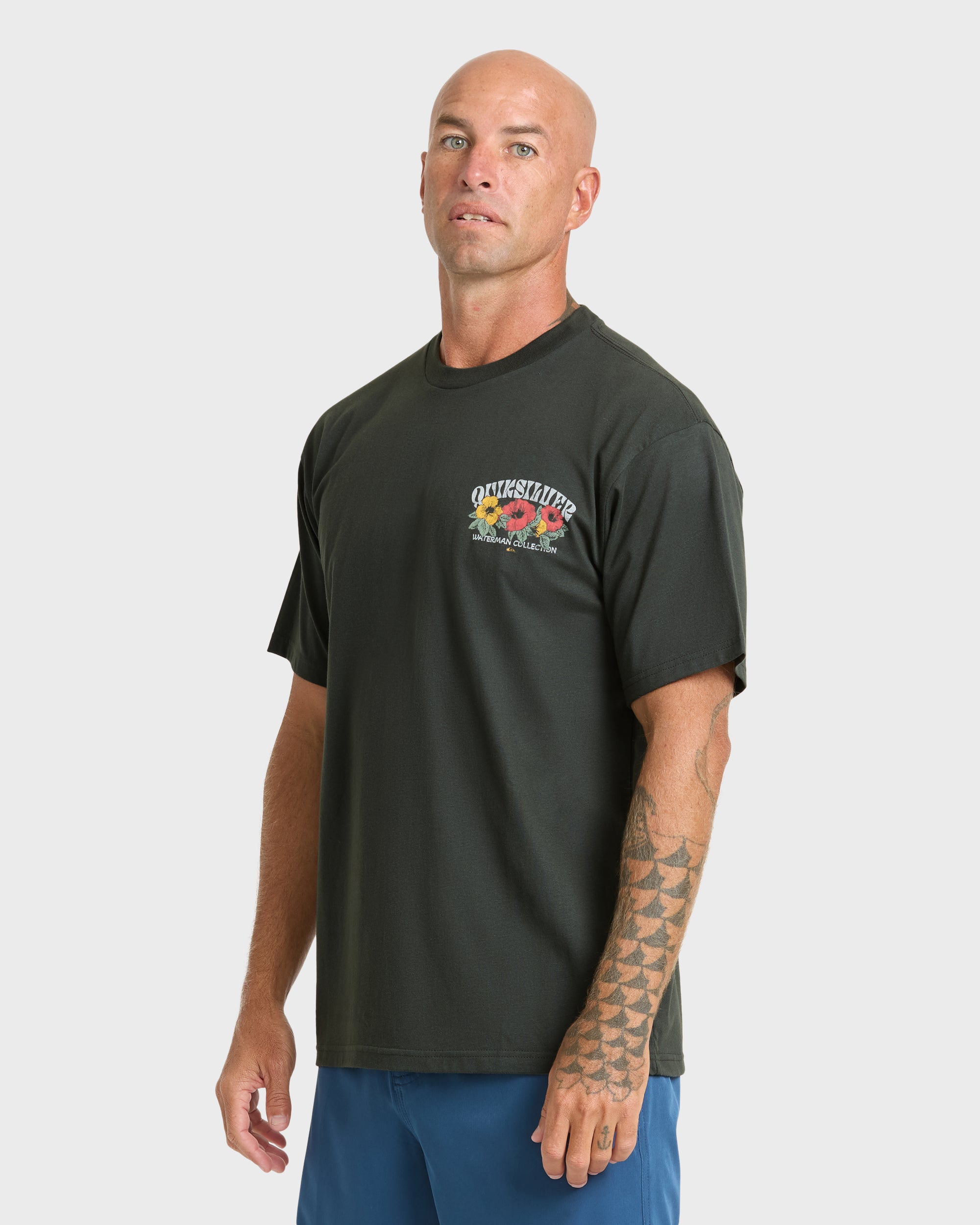 Waterman Las Flores Sueded Short Sleeve T-Shirt - Phantom | Quiksilver