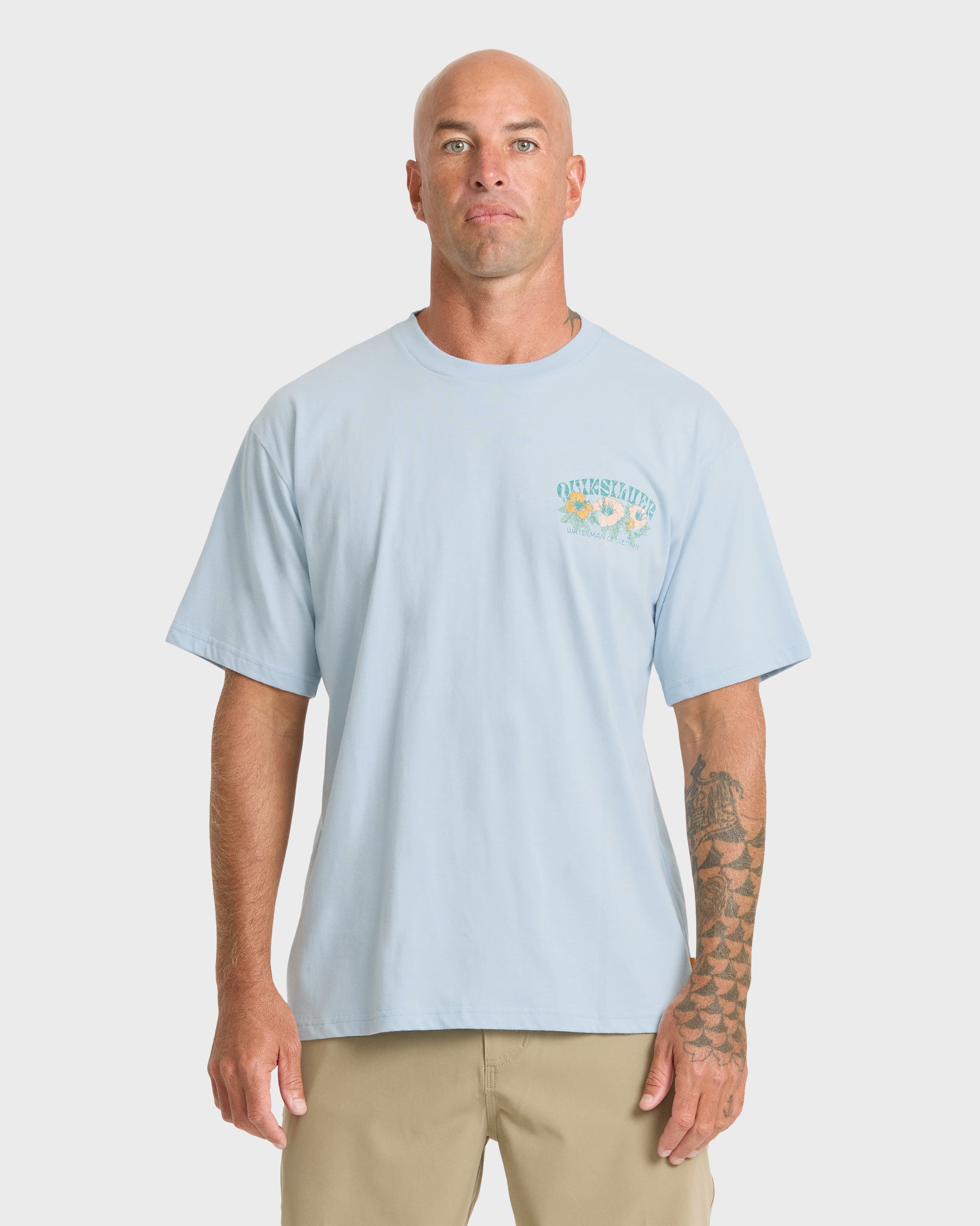 Waterman Las Flores Sueded Short Sleeve T-Shirt - Skyway | Quiksilver