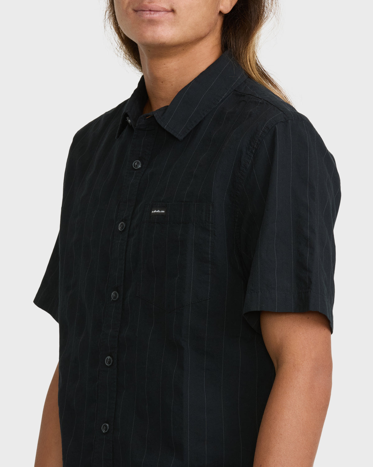 Dobby-Stripe-Classic-Short-Sleeve-Seersucker-Shirt-Anthracite-5