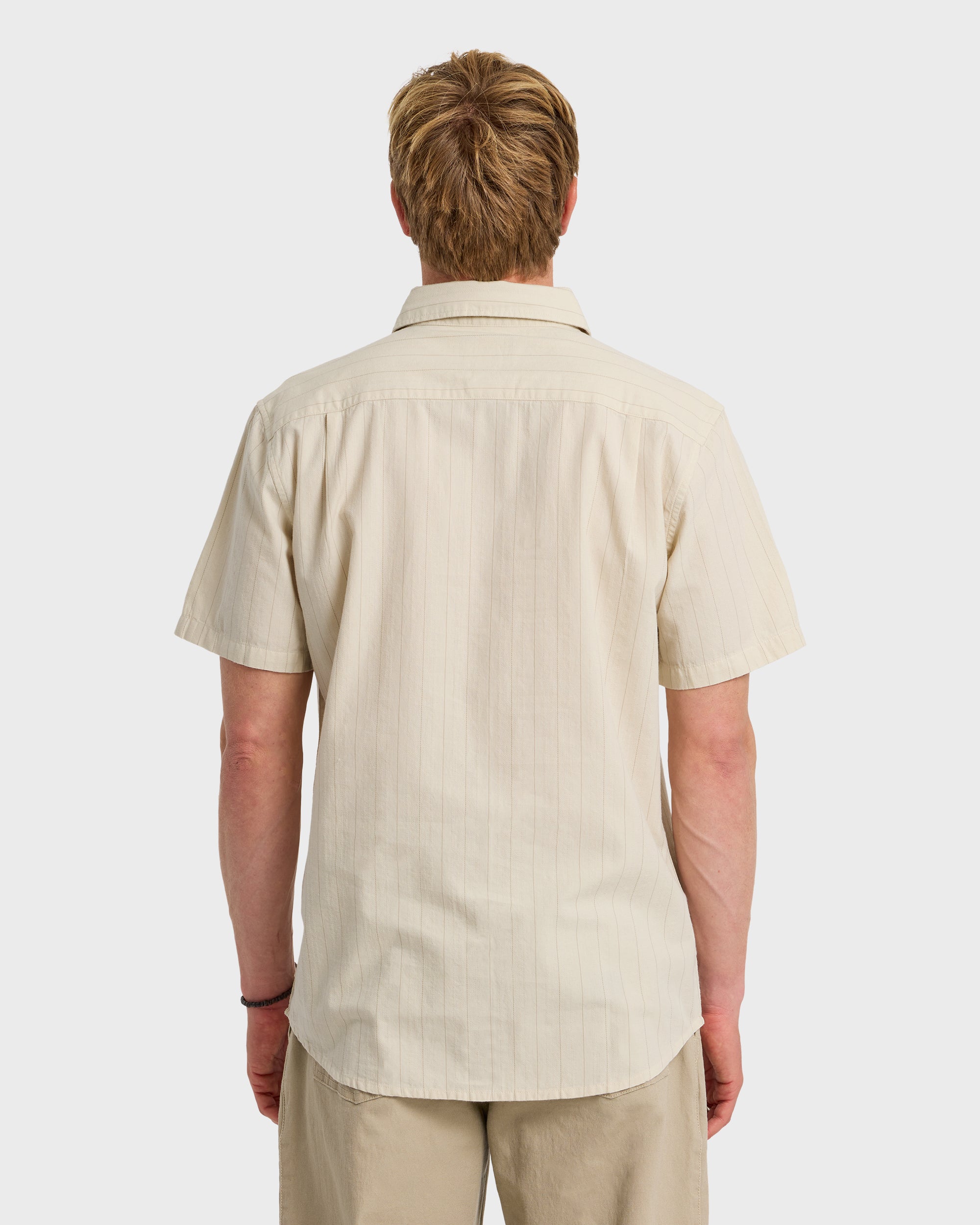 Dobby Stripe Classic Short Sleeve Shirt - Bone White | Quiksilver