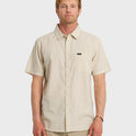 Dobby Stripe Classic Short Sleeve Shirt - Bone White
