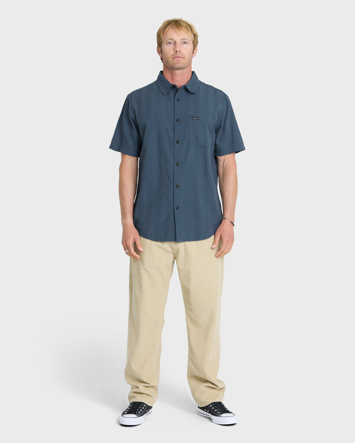 Dobby-Stripe-Classic-Short-Sleeve-Woven-Shirt-Dark-Denim-3