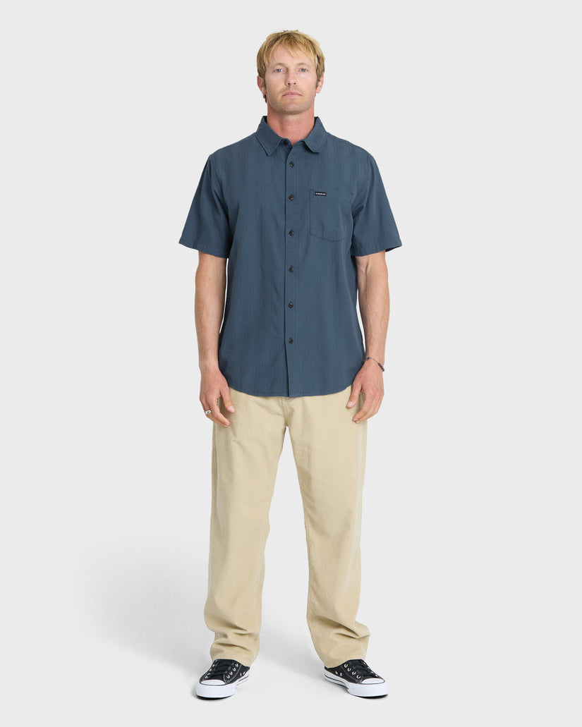 Dobby-Stripe-Classic-Short-Sleeve-Woven-Shirt-Dark-Denim-3