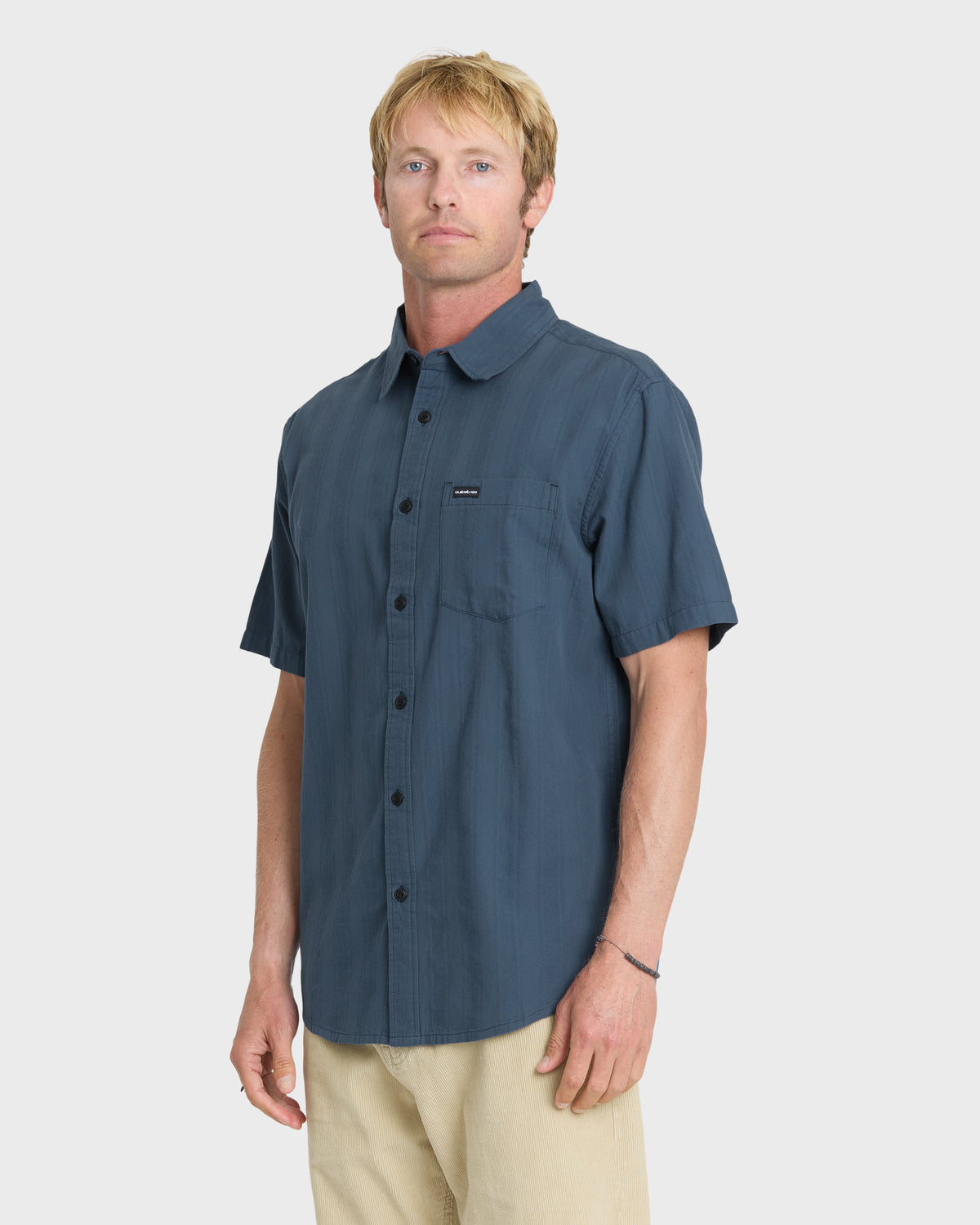 Dobby-Stripe-Classic-Short-Sleeve-Woven-Shirt-Dark-Denim-4