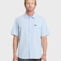 Dobby Stripe Classic Short Sleeve Woven Shirt - Skyway