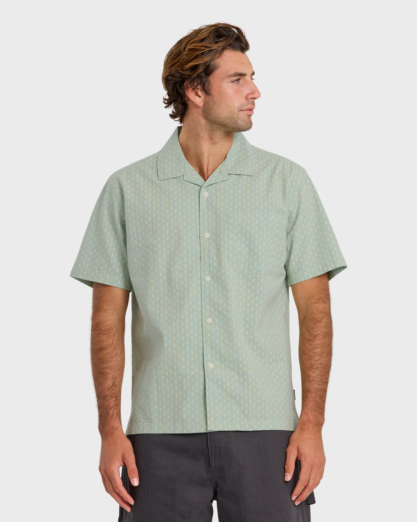horizon blue dress shirt Blue Horizon-Carolina Hairline Formal Stripes Premium Cotton Shirt For Men 16in / 40cm / M / Half / Short Sleeves main image 0