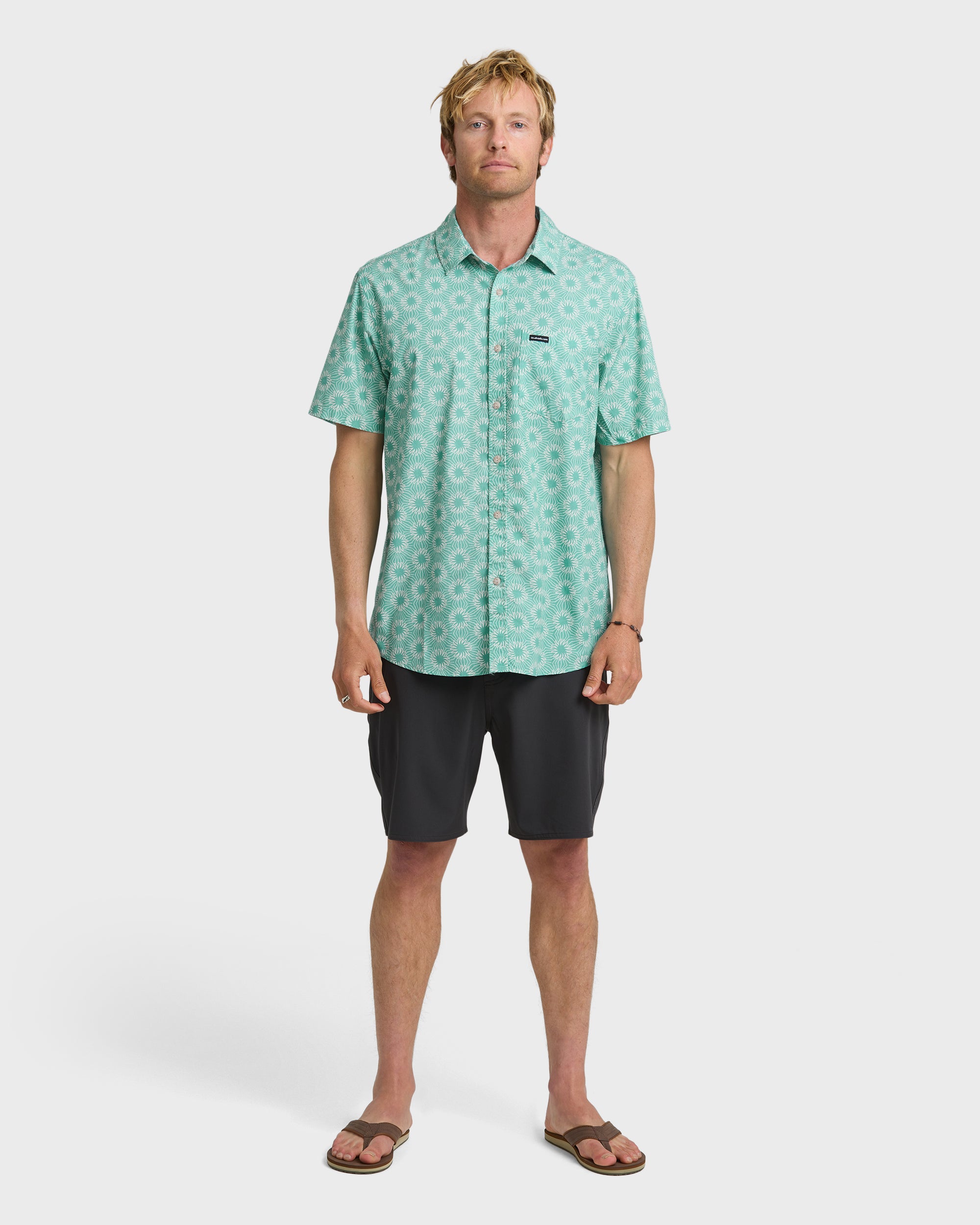Ocean Mayhem Classic Short Sleeve Shirt - Aqua | Quiksilver