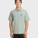 Shore Break Classic Short Sleeve Woven Button-Up Shirt - Iceberg Green