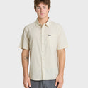 Shore Break Classic Short Sleeve Woven Button-Up Shirt - Silver Birch