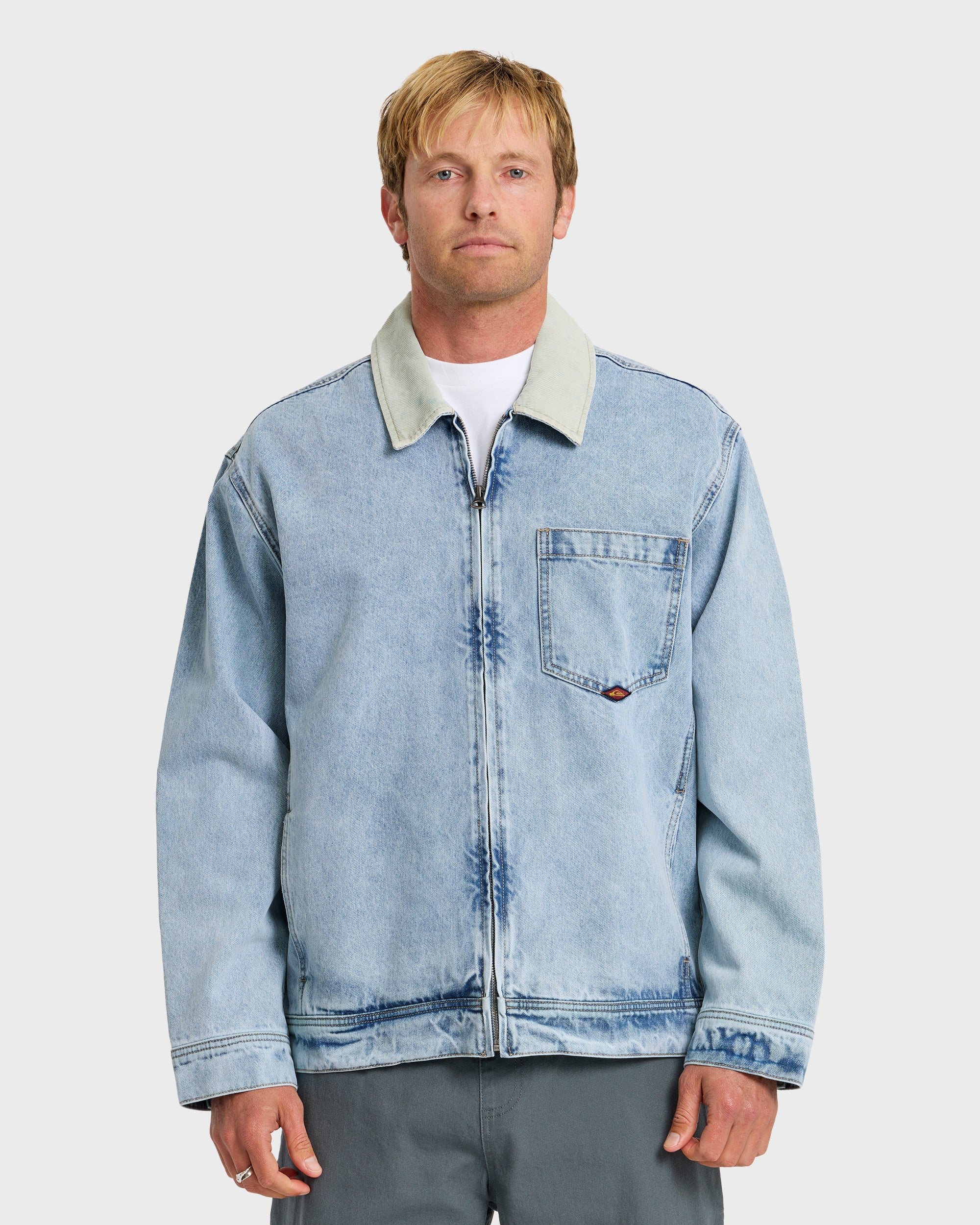 Surf Harrington Denim Jacket - Light Indigo | Quiksilver