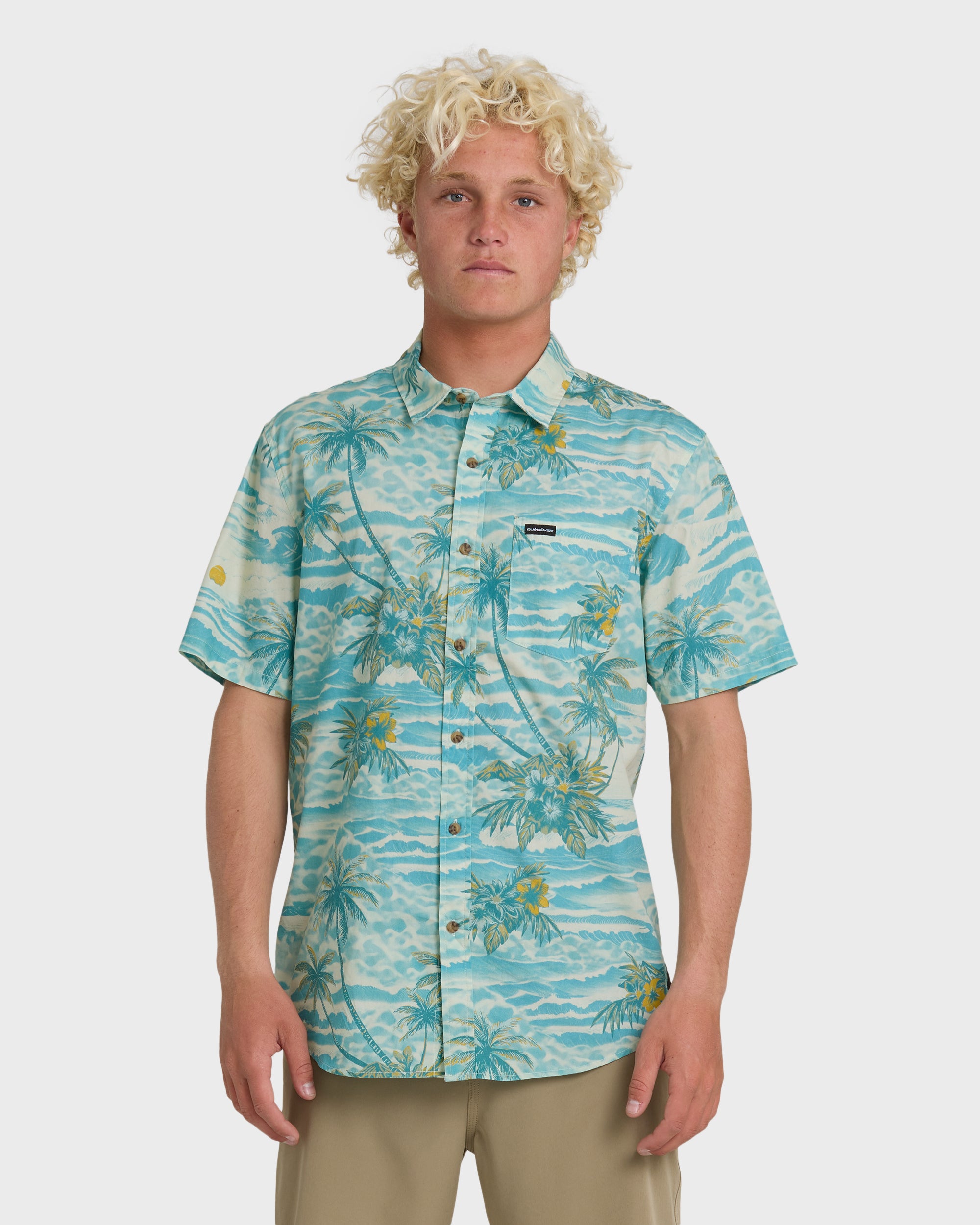 Sundown Stretch Classic Short Sleeve Shirt - Aqua | Quiksilver