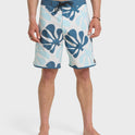 SurfSilk Sol Tiles Scallop 19" Boardshorts - Bone White
