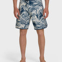 Aruba Palm Scallop 19" Boardshorts - Dark Denim
