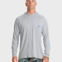 Waterman Marley Hooded Long Sleeve UPF 50 Surf Shirt - Light Grey Hth